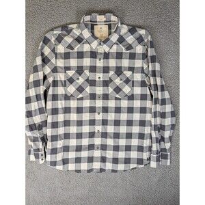 American Eagle Shirt Mens XXL Black Check Snap Up Western Vintage Fit